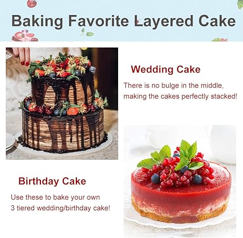 Miniatura 4 de Meichu Paquete de 3 anillos redondos para tartas, de acero inoxidable de 4 a 7.8 pulgadas, molde de mousse para pasteles de cocina, bricolaje