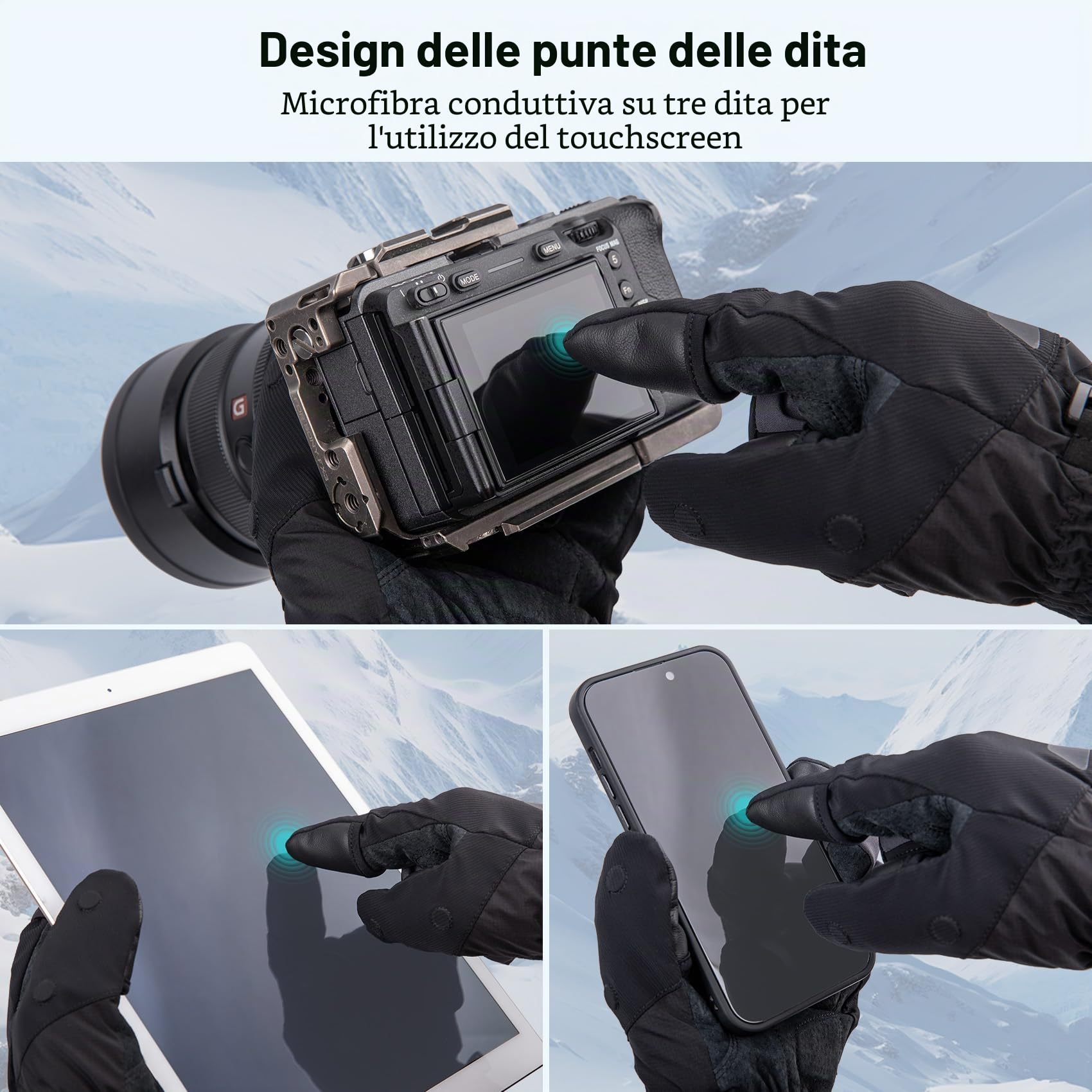 PGYTECH Guanti da fotografia per fotografi professionisti, invernali, riscaldati e non riscaldati
