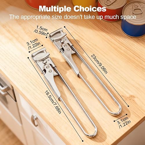 Miniatura 3 de Abrelatas de acero inoxidable ajustable, abridor de tapa hermética, abridor de botellas de goma 2025 para manos débiles, abridores de tarros