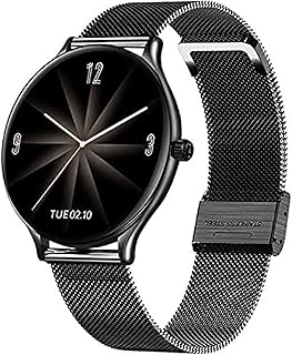 ساعة بشاشة LED ومستشعر معدل نبضات القلب وقياس ضغط الدم ومتتبع اللياقة البدنية للرجال، أسود