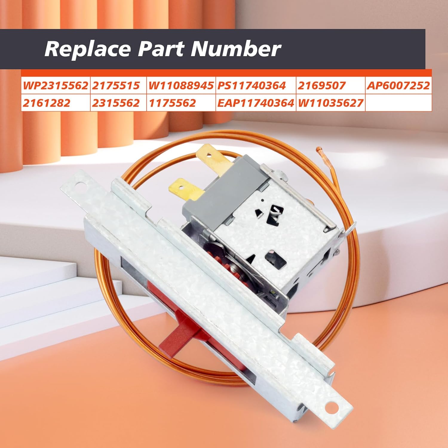 WP2315562 2315562 Refrigerator Thermostat Replacement for Whirlp for Amana for Kenmore for Maytag for Kitchen Aid Parts Temperature Control Replace W11035627 2161282 2169507 2175515