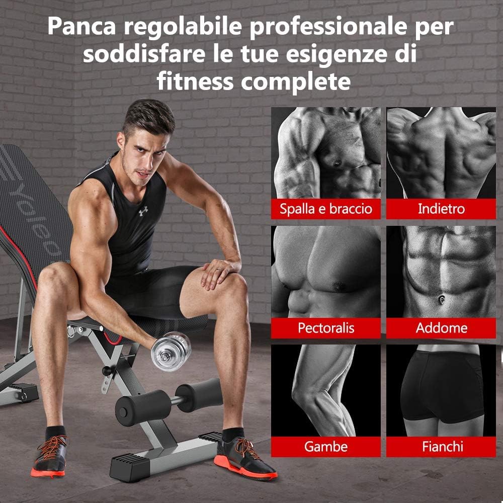 Yoleo Weight Bench | Foldable Workout Benches for Home Gym | 660lbs Bench Press for Strength Training | Home Gym Systems