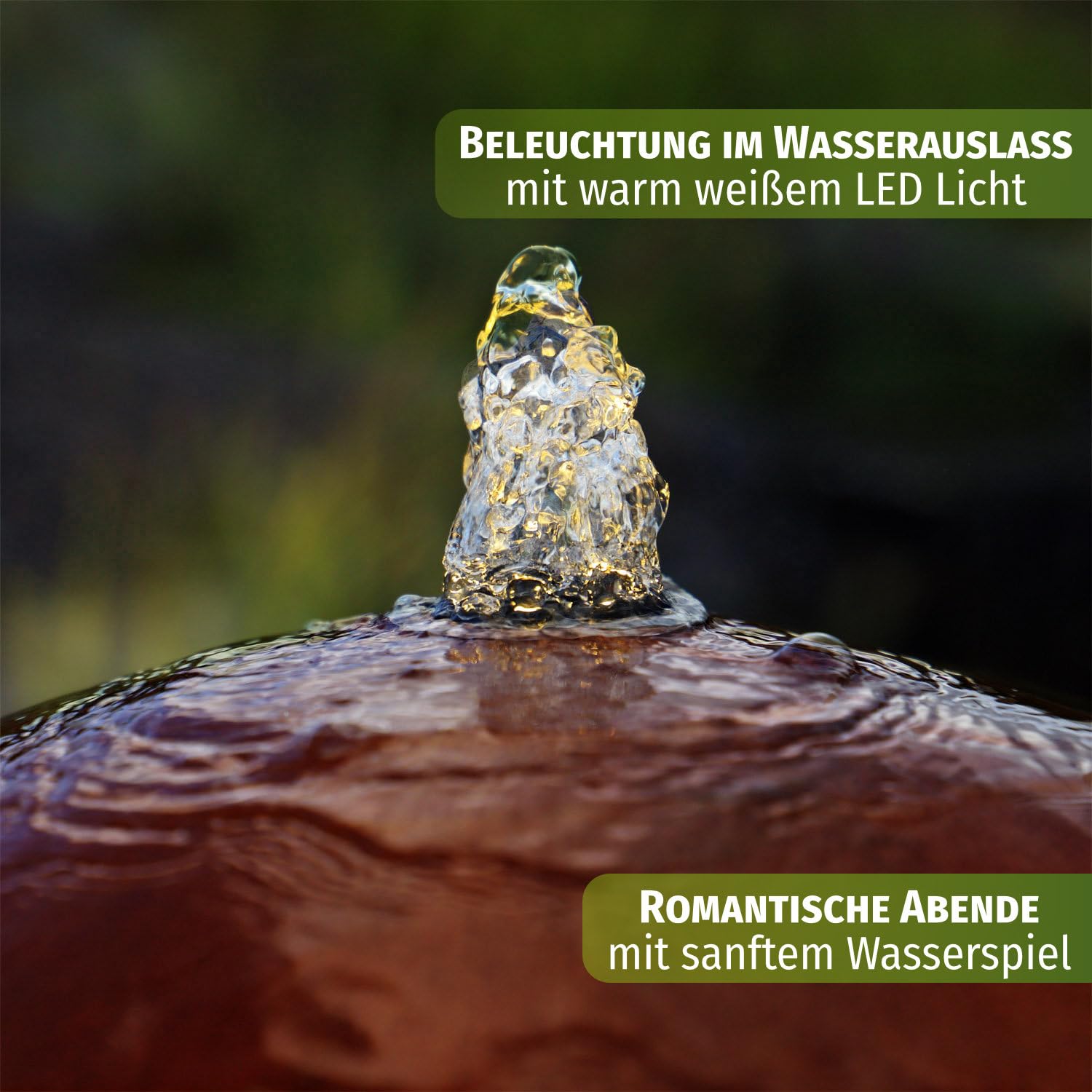 CLGarden Solar Springbrunnenpumpe NASP4-S Set mit Akku LED Beleuchtung Schlauch Pumpe für Springbrunnen Quellstein Garten Brunnen 500 l/h 12V