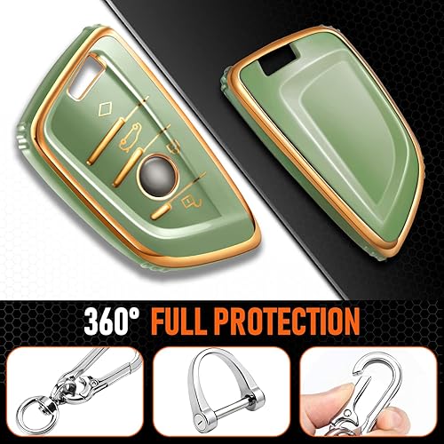 Miniatura 4 de Funda para llavero BMW, accesorios para BMW 1 2 3 4 5 6 7 Series X1 X2 X3 X4 X5 X6 M5 M6 GT3 GT5 4 botones, funda de TPU+anillo en D + gancho