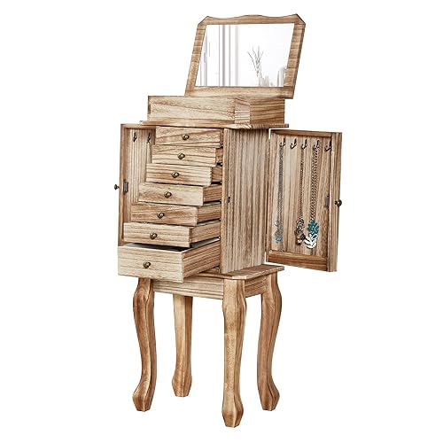 Emfogo Standing Jewelry Armoire, 7 Drawers & 2 Side Doors