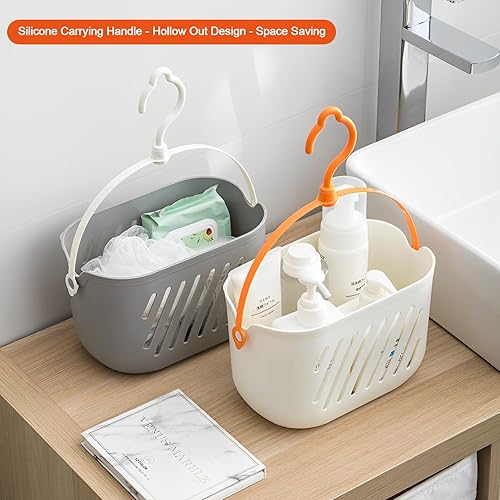 Miniatura 2 de Organizador de ducha colgante de plástico para colgar de 2 piezas, cesta de almacenamiento portátil con gancho para el hogar, organizador de ducha