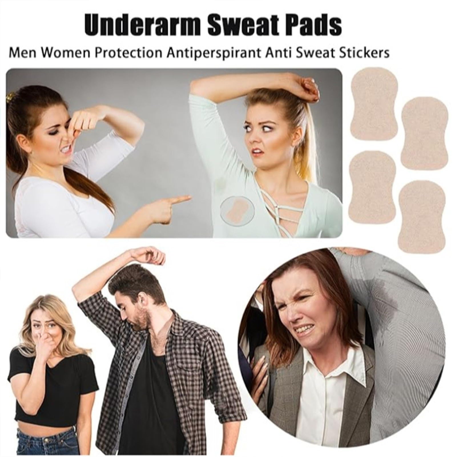 Wk?adki przeciwpotowe pod pachami Niewidoczne, Wk?adki przeciwpotowe pod pachami dla kobiet,Efektywne 5 sztuk podpasek przeciwpotowych | Sweat Guard Soft redukuje nieprzyjemny zapach,