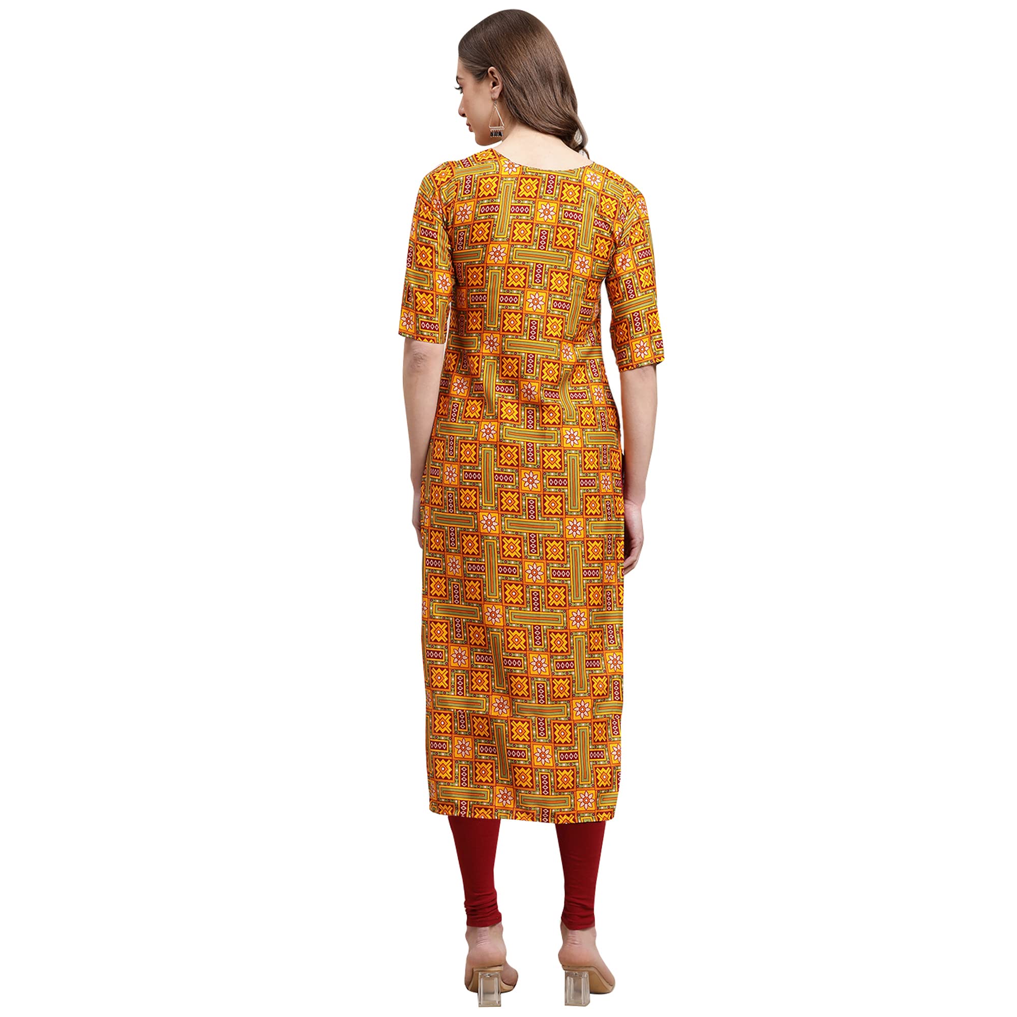 Pinkmint Women's Crepe Digital Print Straight Kurta Pack Of 6 [Cr-333-360-345-358-339-353-Xxl]