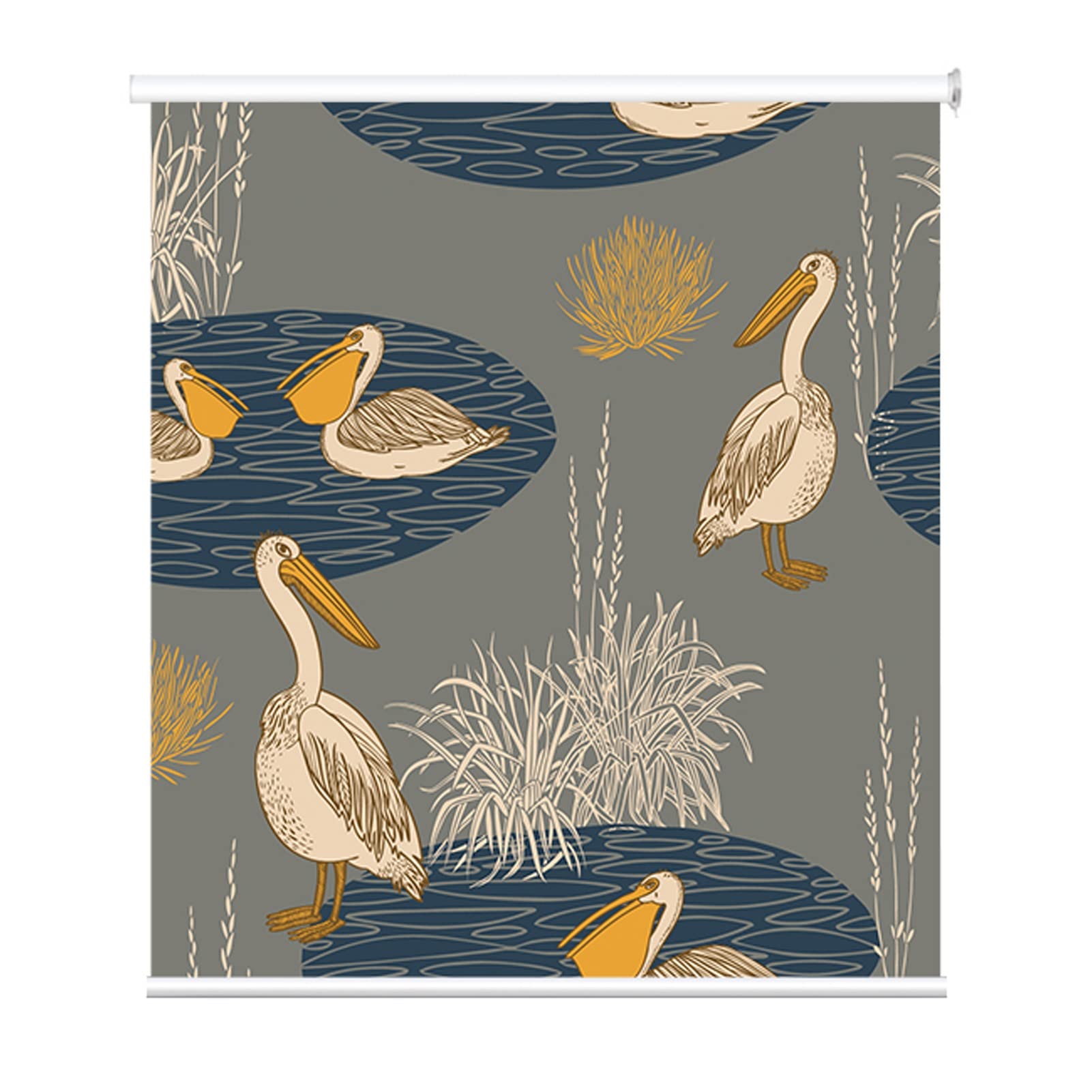 Store enrouleur imperméable 100 % occultant avec motif oiseaux naturels pour chambre à coucher, salon, chambre d'enfant