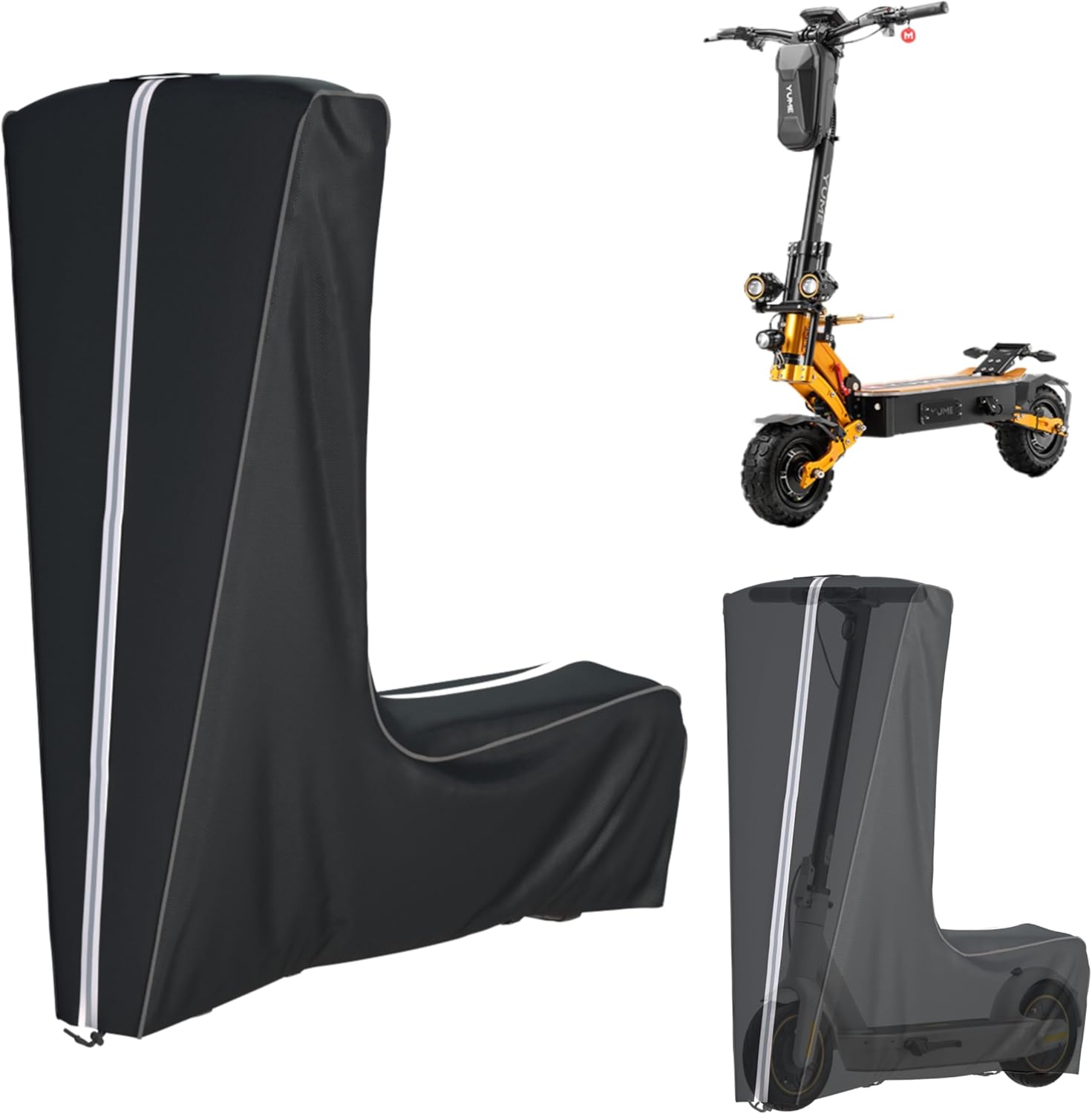 Electric Scooter Cover, 1680D Heavy Duty Waterproof and Dustproof Oxford Cloth, UV Resistant & Anti-Scratch, Includes Storage Pouch, A Better Fitting Electric Scooter Cover (Black, 54x8x52 inch)