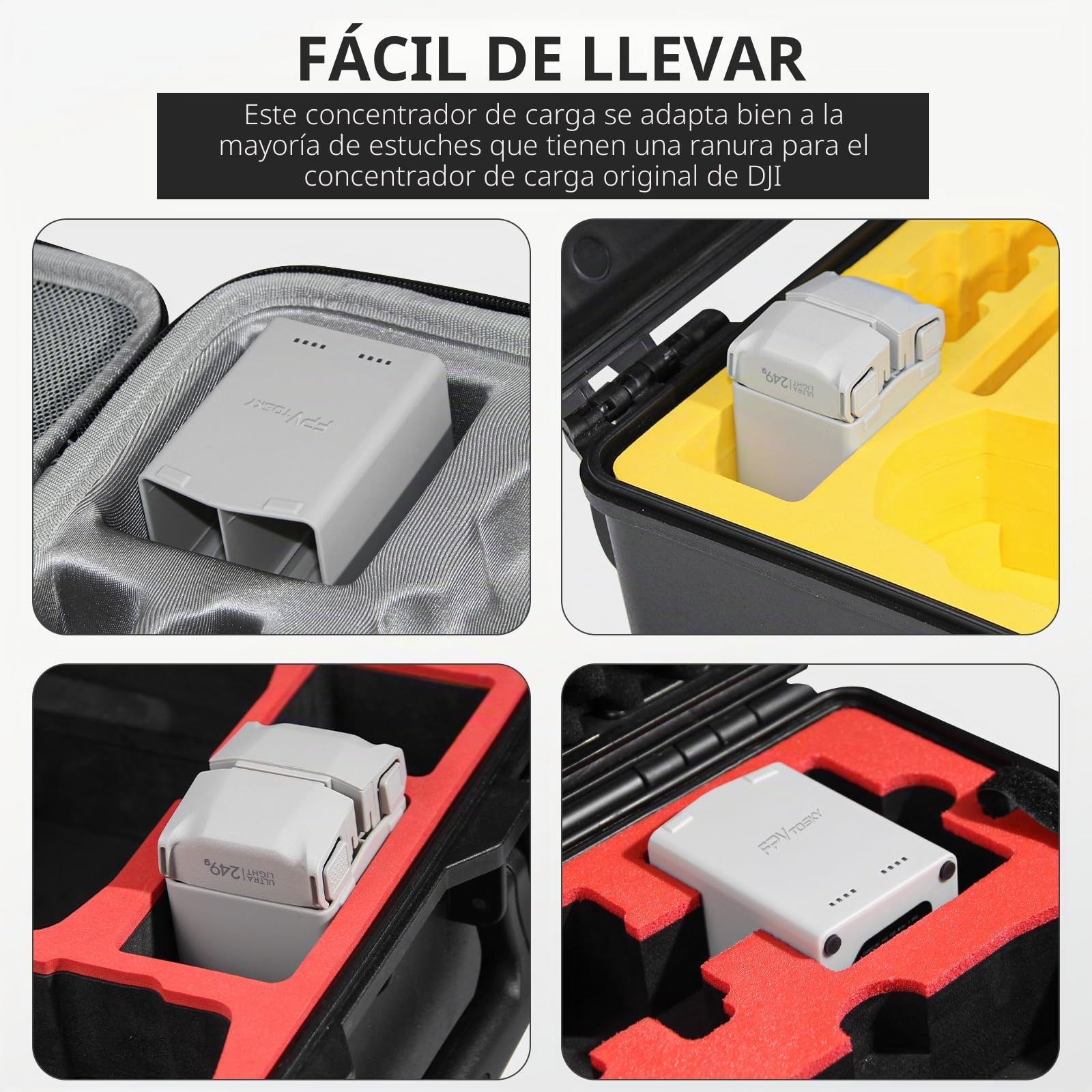 FPVtosky Cargador de batería para dji Mini 5 Pro/4 Pro/ 3/3 Pro Accesorios, Centro de Carga de baterías, estación de Carga de baterías en Paralelo (batería no incluida)