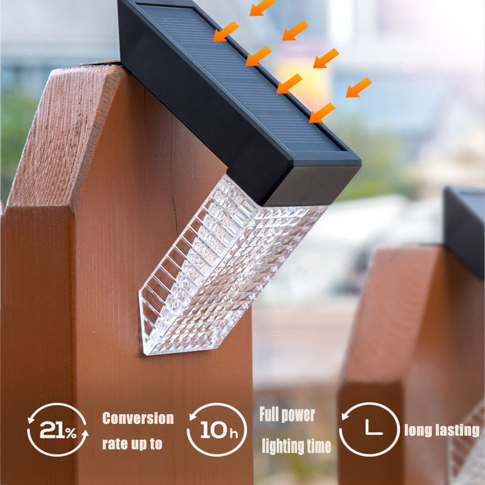 2 Pack Solarne oświetlenie schodowe, IP65 Wodoodporne światła słoneczne do dekoracji ogrodu, 2 tryby LED Ciepła biel/RGB, Automatyczne włączanie/wyłączanie, Światło schodowe Solar Deck Lights