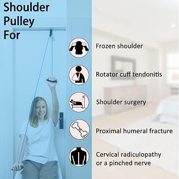 Hshbxd Shoulder Pulley Set - Over-the-Door Physical Therapy Style, Plastic, Blue