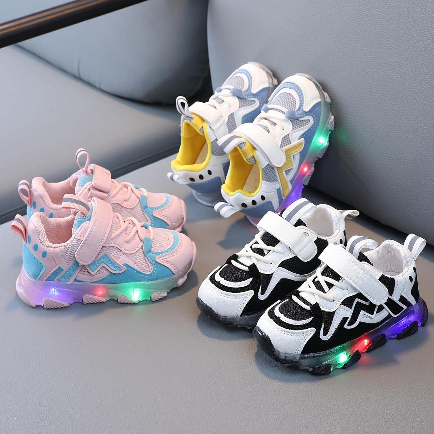 Baby Boys Girls Trainers Led Light Luminous Running Sport Shoes Children Flashing Lightweight Sneakers Outdoor Trekking Slip On Casual Shoes Kids Carnival Fashion Party Shoes for 12 Months-6 Years : Clothing, Shoes & Jewelry