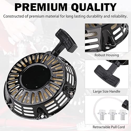 Miniatura 37 de Conjunto de arrancador de retroceso de cuerda Predator 212, reemplazo de Predator 212cc, 5.5HP 6.5HP 7HP, Coleman CT200U BT200X Trail CT200U-EX