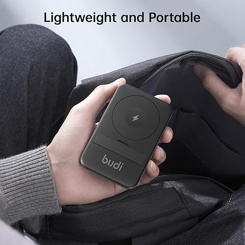 Miniatura 7 de BUDI Cargador de reloj y teléfono 5 en 1 de viaje, funda multifuncional compacta de cable de datos con cable USB-C de carga inalámbrica de 15 W y