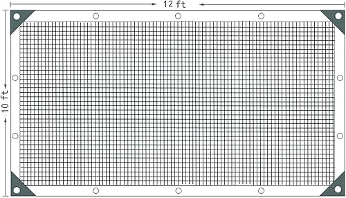 Miniatura 2 de Paño de sombra 70% con ojales, 10 x 20 pies, paño para sombra de jardín para plantas, invernaderos, patios, piscinas, lona de malla negra para