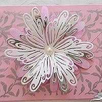 Vista 3 de hinana Marco de flores de encaje troquelado de metal, plantillas de corte de fondo de flores para bricolaje, álbumes de recortes, fotos, papel