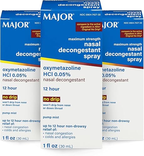 Miniatura 9 de MAJOR PHARMRUGBY Bomba Descongestionante nasal Spray 12hr Oxymetazoline HCL 0.05% 1.0 fl oz