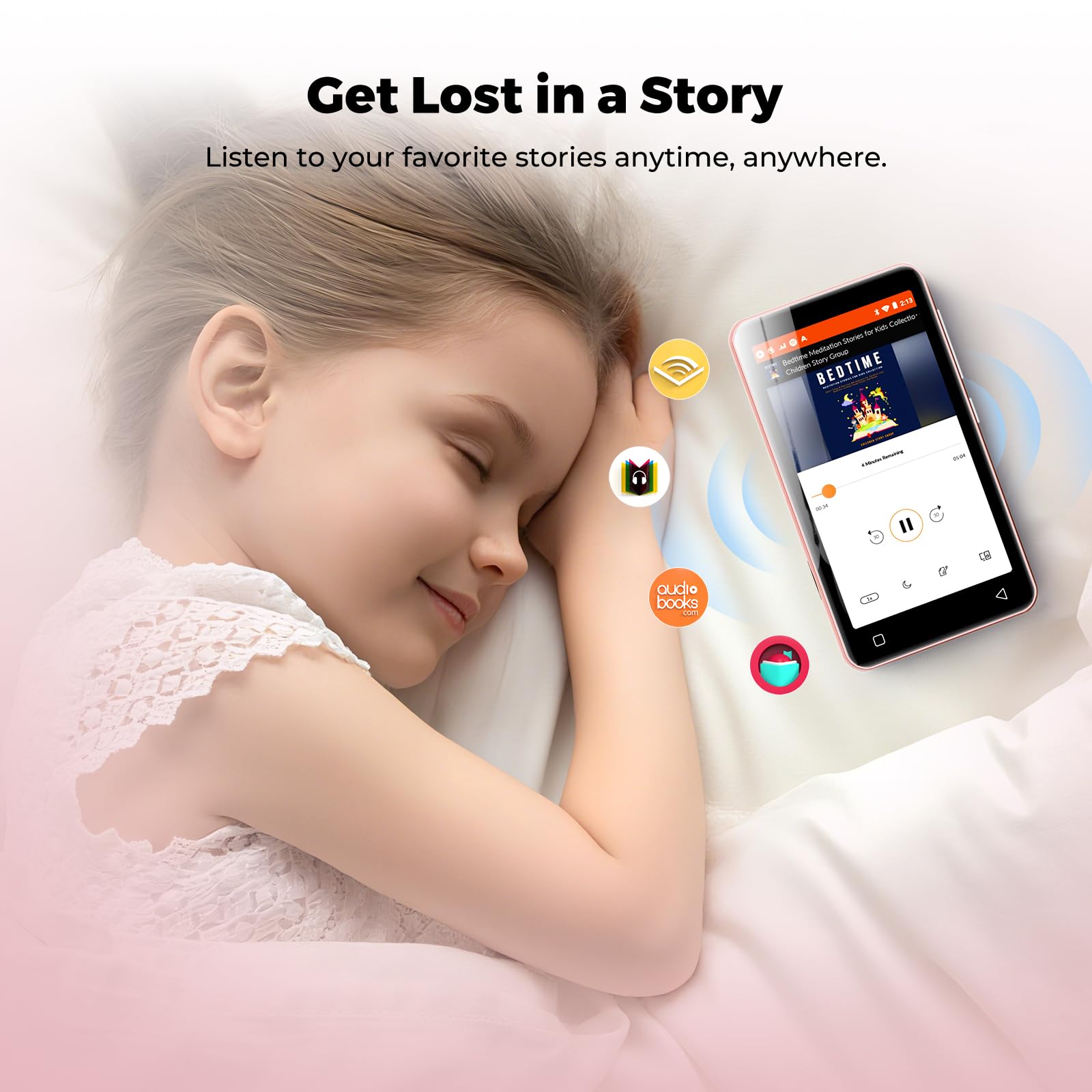 Reproductor MP3 de 160 GB con Bluetooth y WiFi, reproductor de música innioasis con Spotify, Pandora, Amazon Music, pantalla táctil de Android MP4, reproductor MP3 para niños con Libby, Audible,