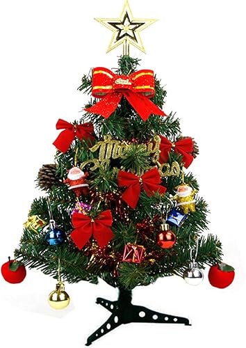 Juego de mini árbol de Navidad de mesa de 118in pequeño árbol de Navidad con adornos estrella y adornos colgantes para decoración de Navidad hogar