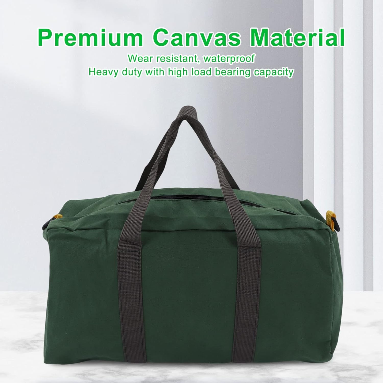 Tool Carrying Bag, Hand Tool Bag Large Capacity Wide Mouth Canvas Portable Tool Tote for Carpentry Electrician (20 Inch)