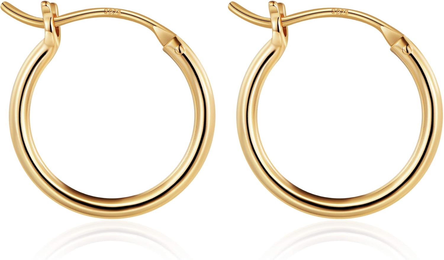 LA Jewelry: Hypoallergenic 14K Gold-Plated Hoop Earrings Set for Sensitive Ears