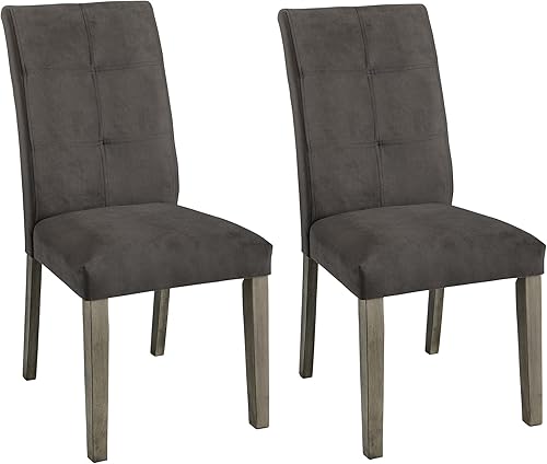 Juego de 2 sillas de comedor de madera maciza con asiento tapizado de franela, sillas laterales con respaldo alto, sillas de cocina de 39 pulgadas,