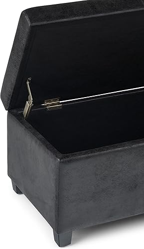 Miniatura 158 de Otomana rectangular de almacenamiento de cuero sintético Simpli Home Avalon., Cuero, Marrón Azul,Marrón Chocolate,Cloud gris,Gris oscuro,Azul