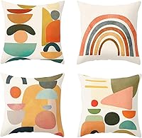 Vista 1 de 4 fundas de almohada modernas de estilo abstracto de mediados de siglo, 18 x 18 pulgadas, fundas de almohada bohemias para sofá, fundas de cojín