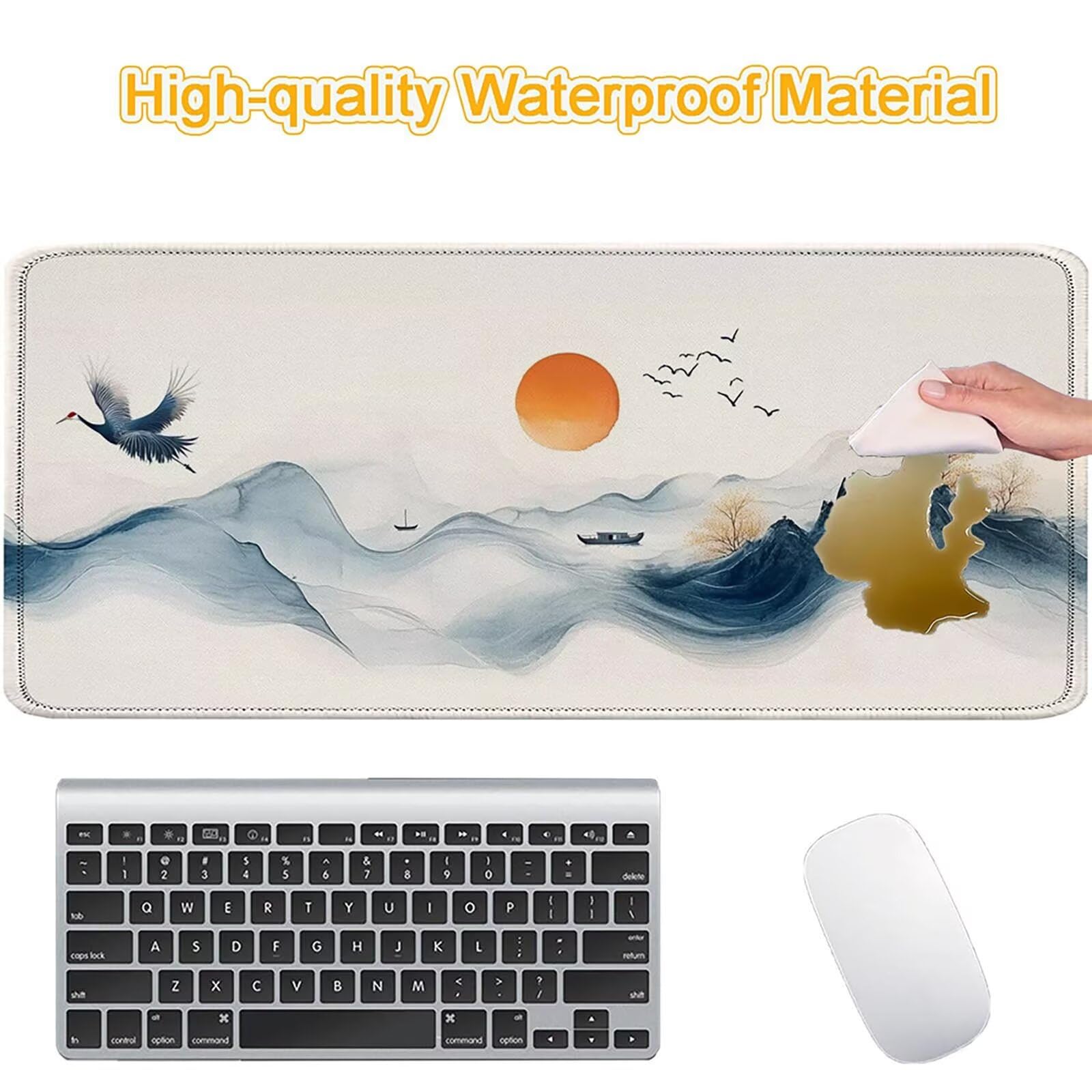 Tappetino Mouse 900x450mm | Superficie Ultra-Liscia | Crema 0-z578