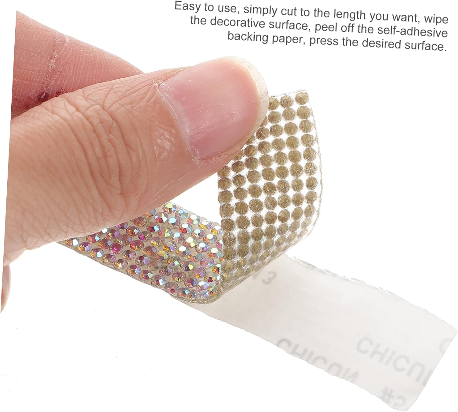 Xmas Rhinestone Roll Self Adhesive Crystal Ribbon for Crafts Decorations