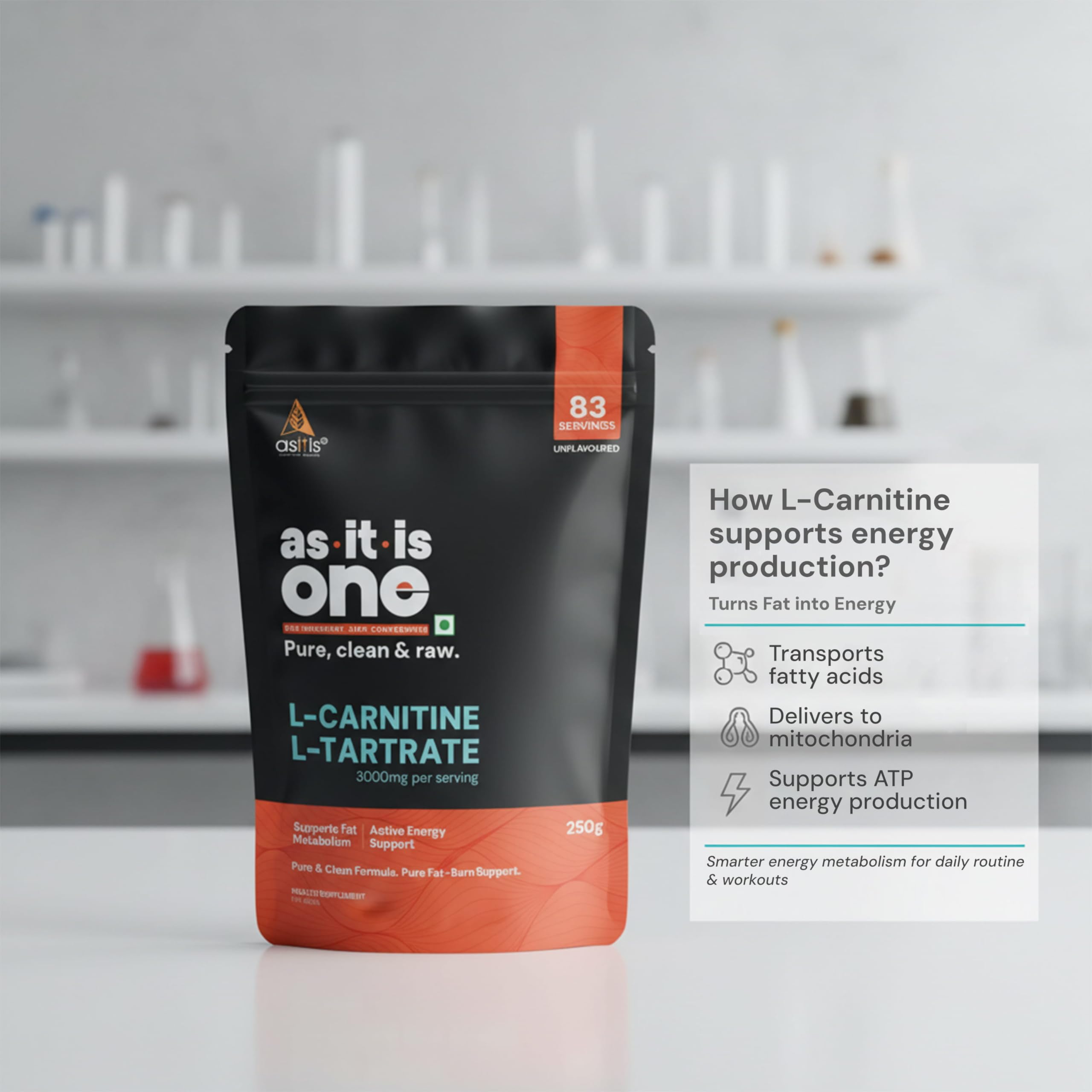asitis l carnitine powder AS-IT-IS Nutrition 100% L-Carnitine L-Tartrate Powder, 1000mg Pure Amino  Acid for Energy & Performance, Pre workout with Fat Burning Effect-  Unflavored, Single Ingredient with Zero Adulteration -250 g : Buy Online at