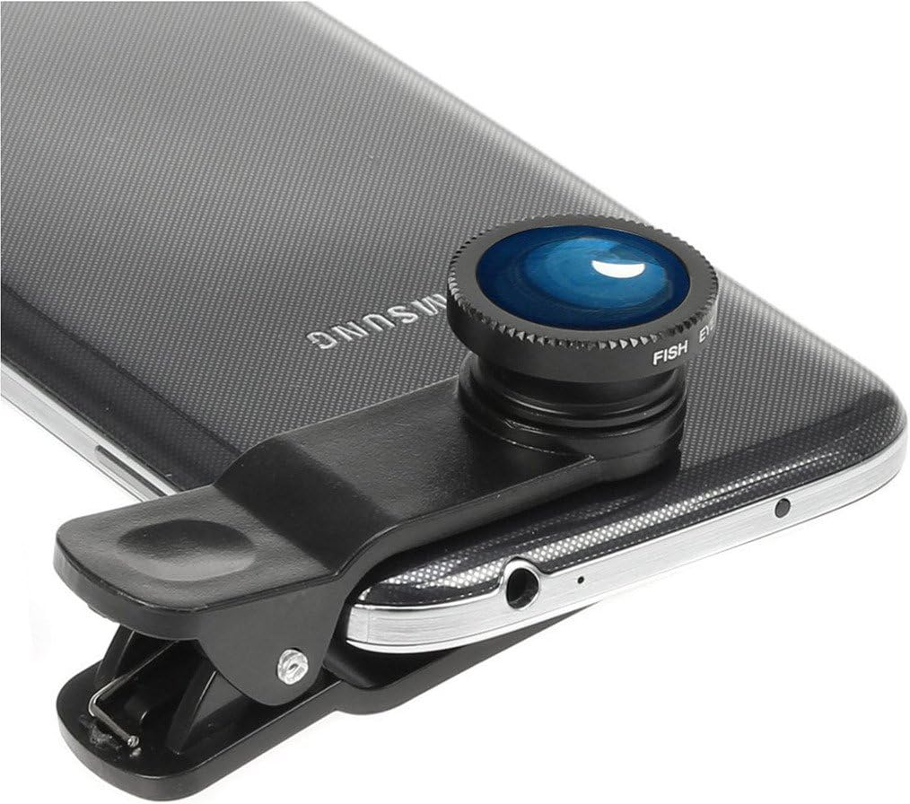 Aobi Black 3 in 1 180°Fish Eye Lens + Wide Angle + Micro Lens Kit for iPhone 4/4S/5/5S/5C/6 Samsung HTC Sony