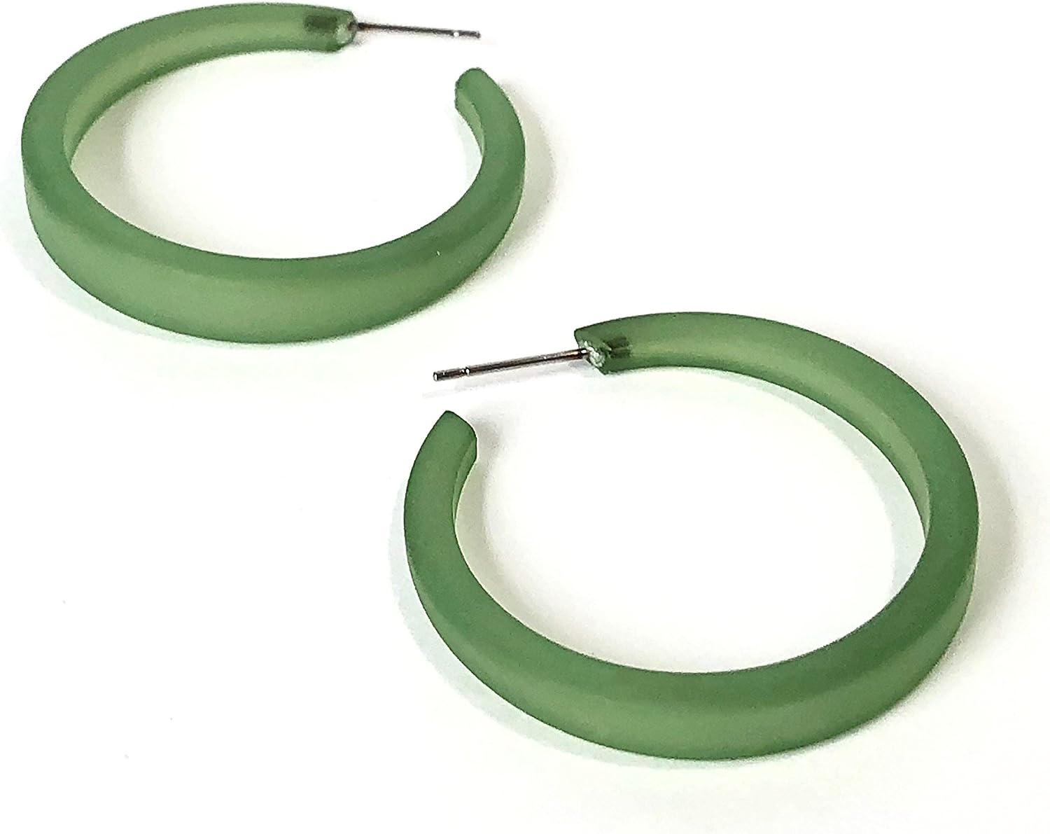 Leetie Lovendale Phoenix Hoop Earrings, Lightweight & Hypoallergenic, Handmade Jewelry for Women, Round Circle Earrings, USA Made, Vintage Lucite Acrylic, 1.5” (37mm) Diameter