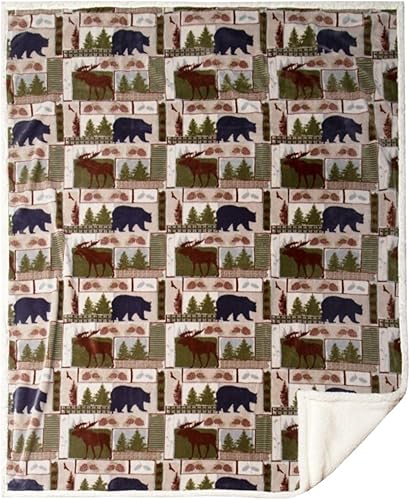 Vista 56 de CARSTENS, INC. Wrangler Ultra Premium - Manta de forro polar sherpa súper suave, 54 x 68 pulgadas, diseño Southwest Horizon Horizonte Suroeste