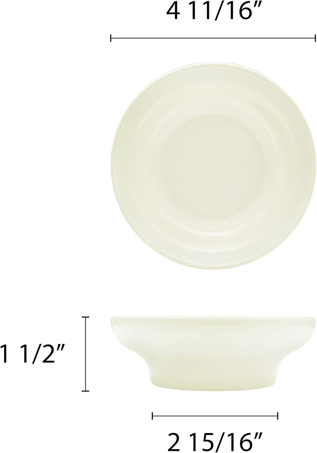 Thunder Group Retail pack-smooth melamine ramekin collection 8 oz, 4 3/4" salsa dish, bone, comes in dozen