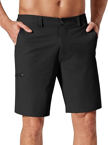 COOFANDY Pantalones cortos de golf híbridos casuales para hombre, 9 pulgadas, elásticos, ligeros, de secado rápido, para verano, senderismo, viajes,