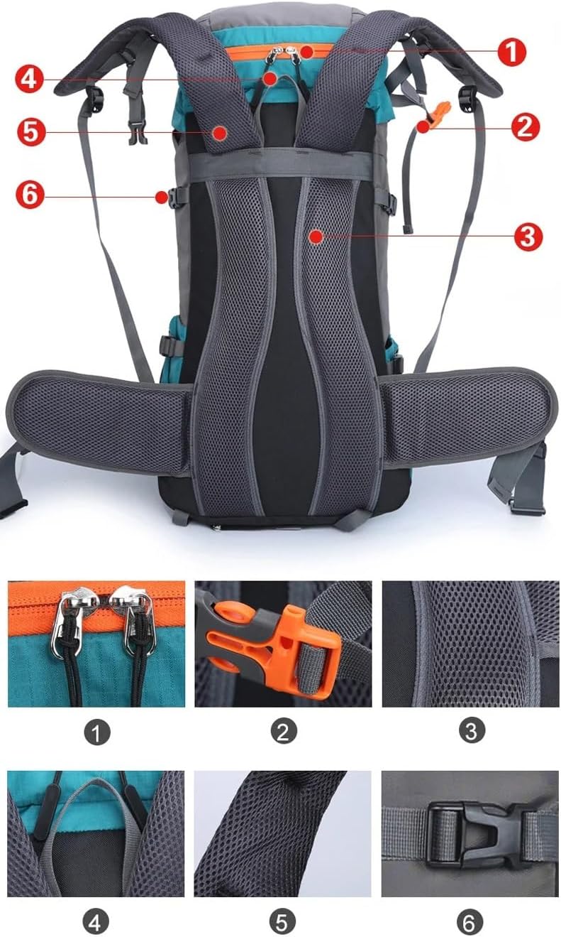 65L Camping Backpack Large Capacity Outdoor Climbing Bag Waterproof Mountaineering Hiking Trekking Sport Bags