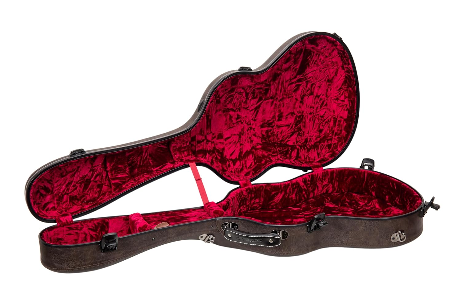 Crossrock 12-String Acoustic Dreadnought Guitar Case | Coffee Brown Leather Finish, TSA Lock, Hygrometer, Backpack Straps – Lightweight Travel-Ready Hardshell (CRF5030DCBL)