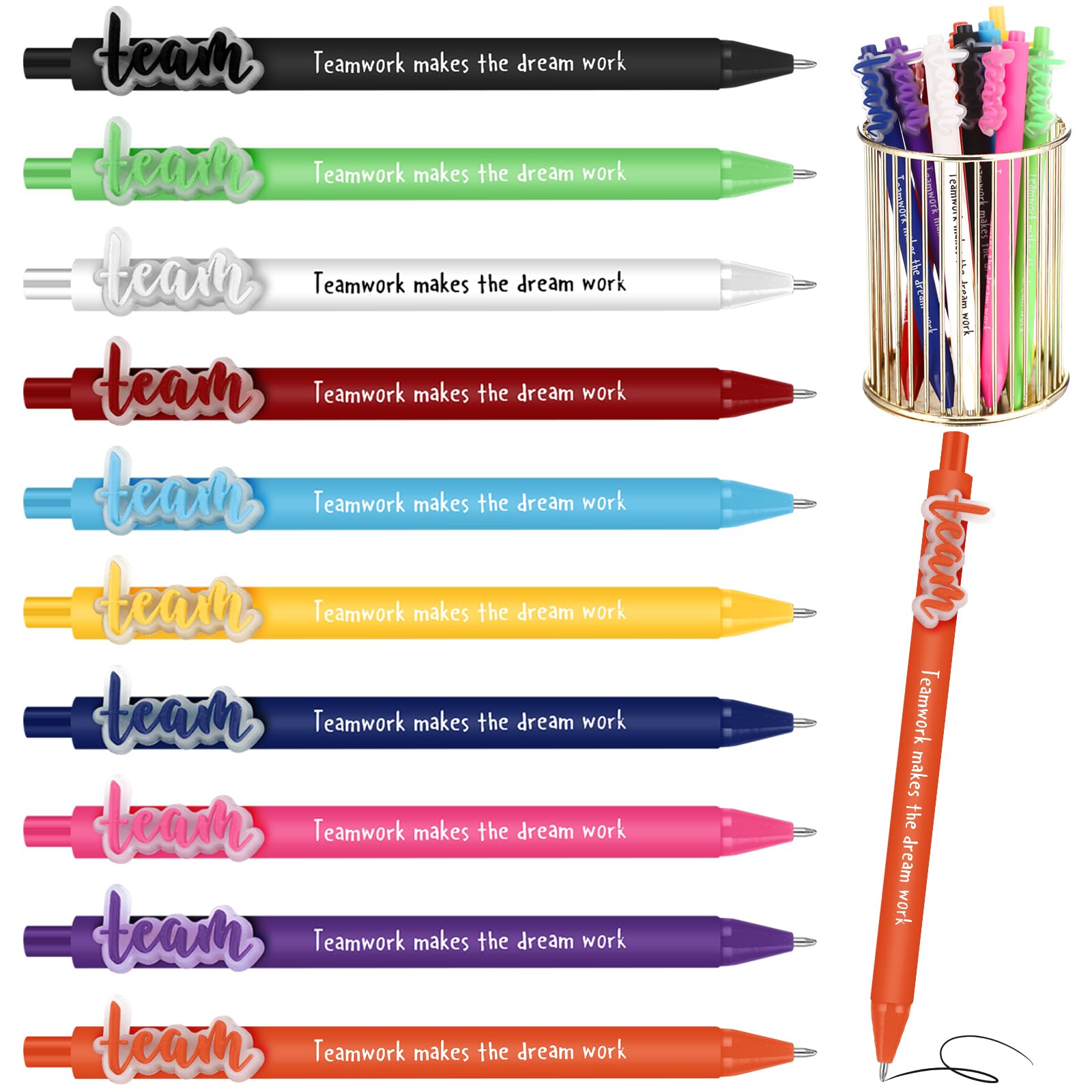 Sayglossy 30 Pcs Teamwork Appreciation Gift Team Ballpoint Pens with Inspirational Quotes Week 2026 Valentine Thank You Gifts for Coworker Staff