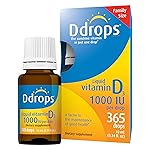 Ddrops Adults 1000IU 365 Drops - Liquid Vitamin D3 Supplement, Supporting Strong Bones & Immune System