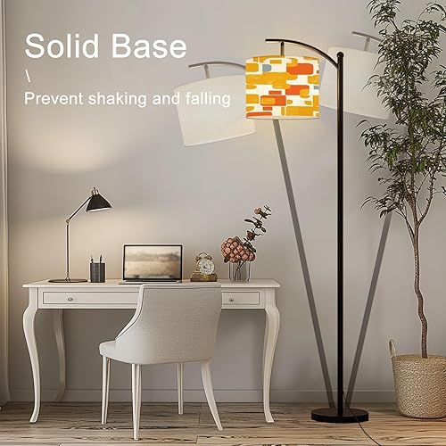 Miniatura 5 de Arc Floor Lamp Abstract made simple geometric shapes Mid century modern inspired Tall Standing Lamp Modern Dimmable with Remote Adjustable Drum