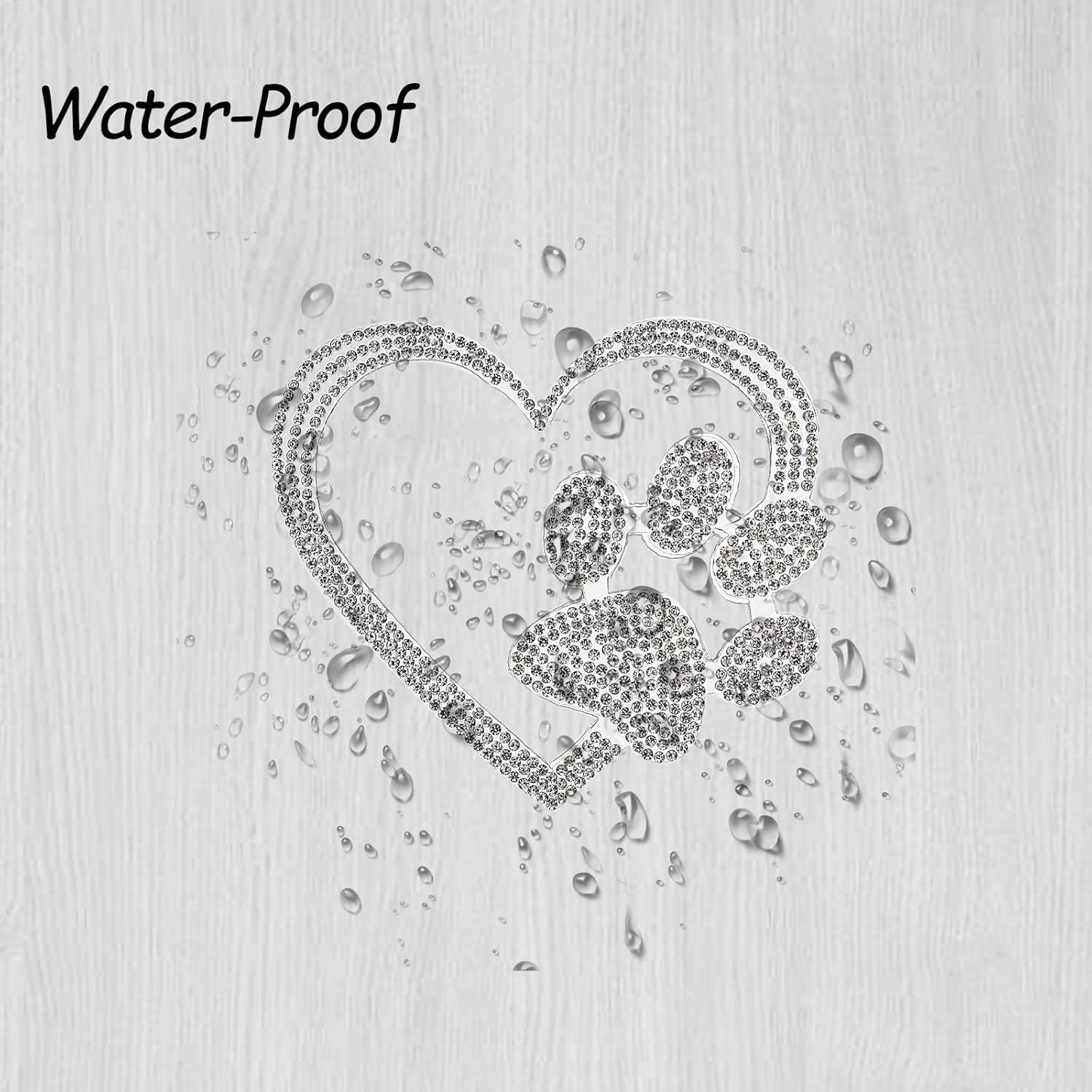 Kuufausi car Bling Stickers and Decals, Cars Walls Laptop Luggage Bling Rhinestone Stickers, Heart with Dog paw(4 X 3.5 Inch) - Image 7