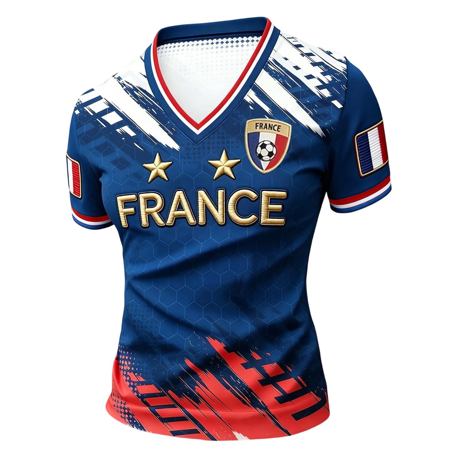 Maillot De Foot France 2026 T-Shirt Graphique Col Élégant Chemise Légère