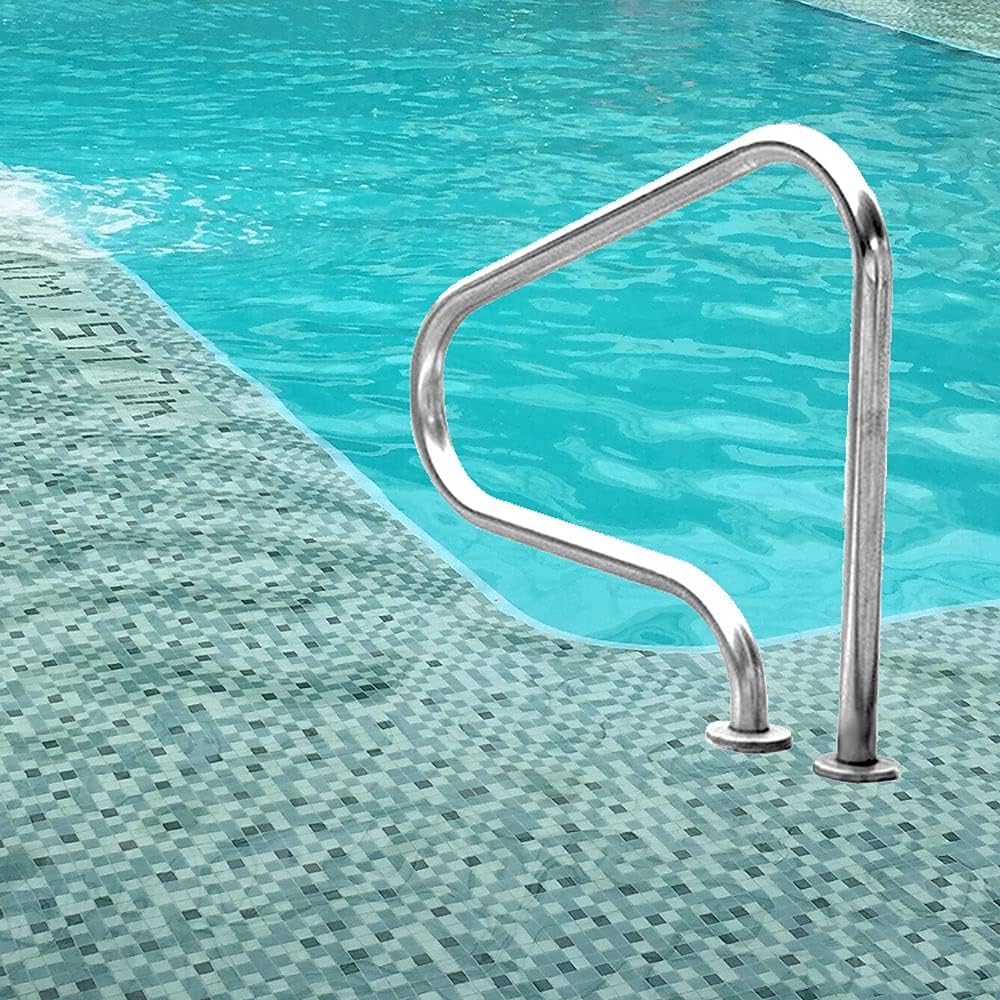 Pool Rail Pool Railing Pool Hand Rail,Hand Grab Rail Quick Installat,Stainless Steel Swimming Pool Stair (Height 80cm/31.5‘‘)