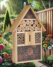 KAMACA XXL Insect Hotel - Natural Wood for Wild Bees and Insect House Made of High-Quality Natural Wood for Wild Bees, Ladybirds, Insects, Butterflies, Habitat and Nesting Aid (Natural, XXL 48 cm x 31