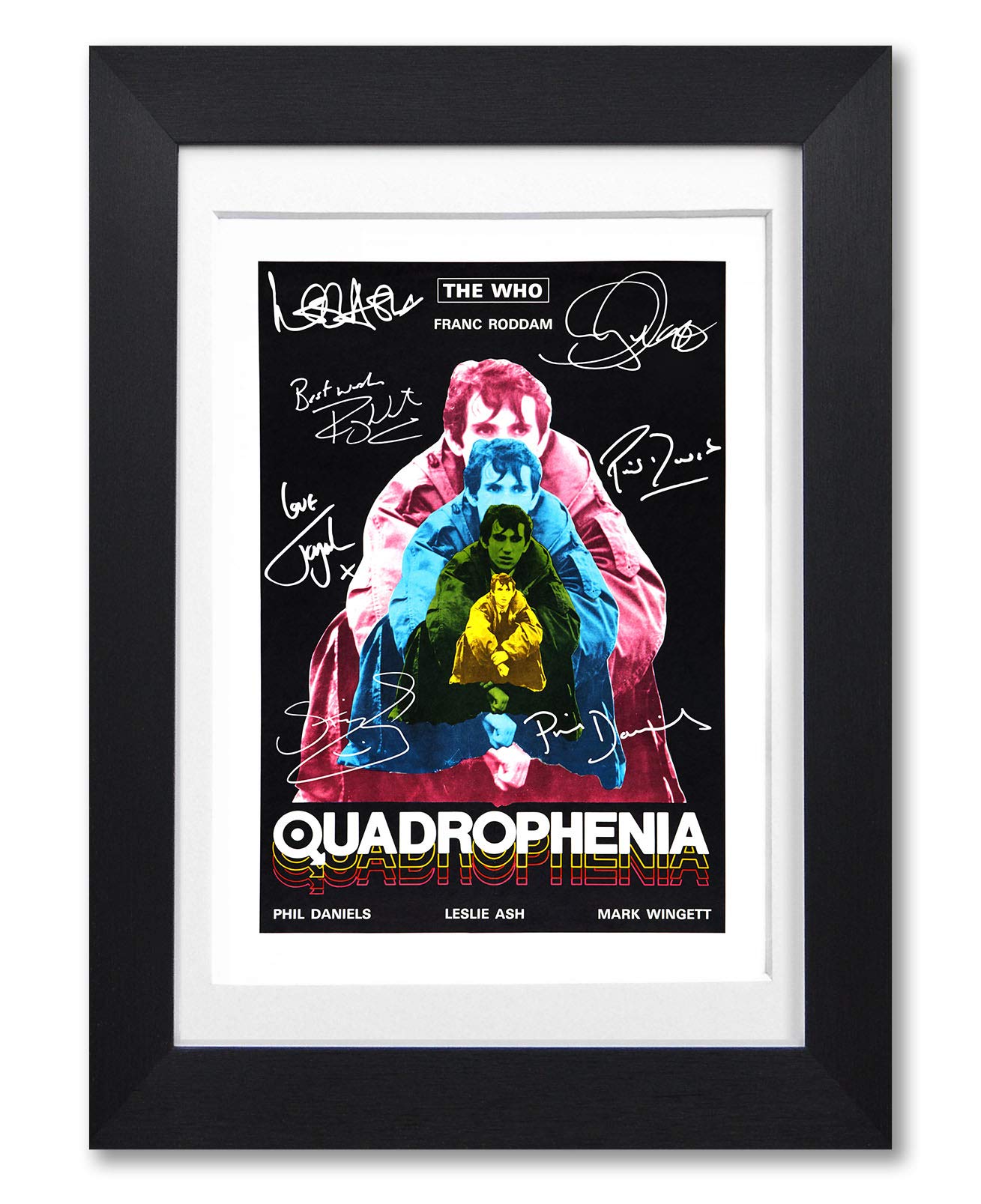 Mounted Gifts A4 Black Framed & Mounted Quadrophenia Cast Signed A4 Poster Photo Print Framed Autograph Gift Movie Film (A4 Black Framed & Mounted)