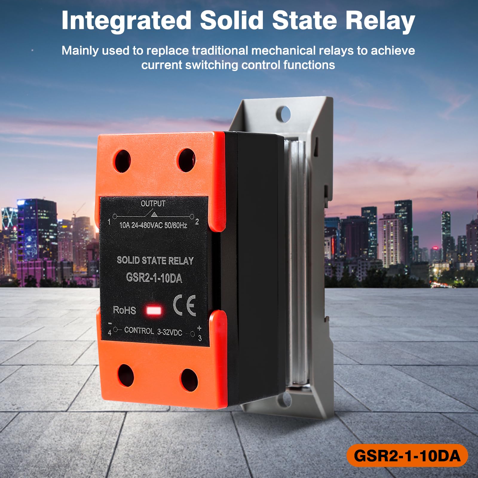 Rele Solid State 12V 220V Piccolo relè a stato solido monofase SSR DC 3-32V AC 24-480V GSR2-1-10DA (con dissipatore di calore).