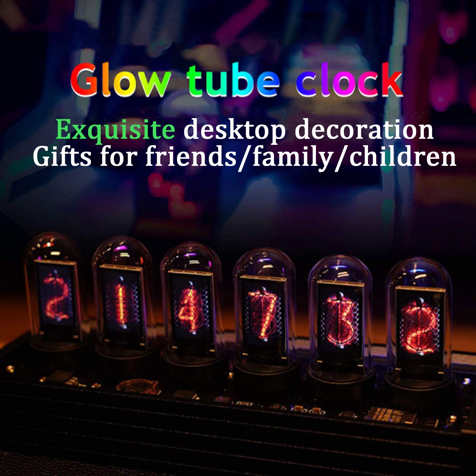 Amazon.co.jp: 疑似ニキシー管時計、クリエイティブグローデジタル卓上